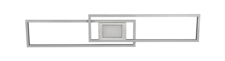 TRIO LED Deckenlampe GANADO 110 x 21 cm nickelfarbig