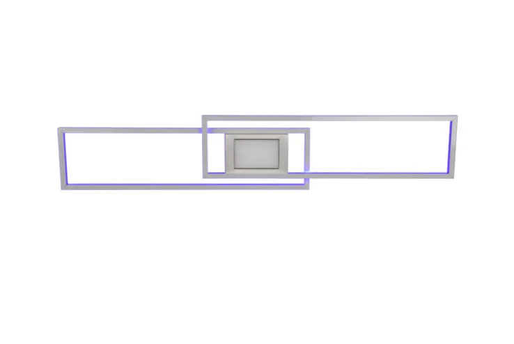 TRIO LED Deckenlampe GANADO 110 x 21 cm nickelfarbig
