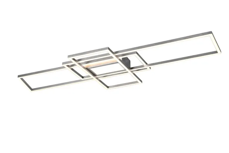 TRIO LED Deckenlampe IRVINE 42 x 105 cm nickelfarbig