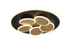 TRIO LED Deckenlampe MANDALA 49 cm schwarz /goldfarbig