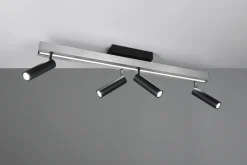 TRIO LED Deckenlampe mit 4 Spots ZENO 85-133 cm Alu /schwarz