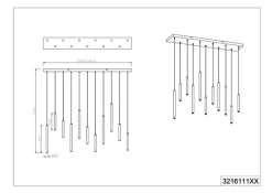 TRIO LED Pendellampe TUBULAR 115 x 15 cm schwarz