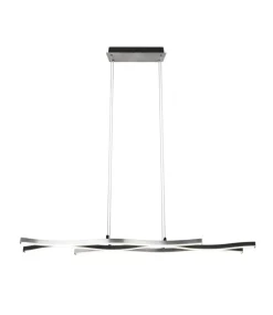 TRIO LED Pendelleuchte BLAZE 107 cm schwarz /nickelfarbig