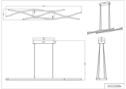 TRIO LED Pendelleuchte BLAZE 107 cm schwarz /nickelfarbig