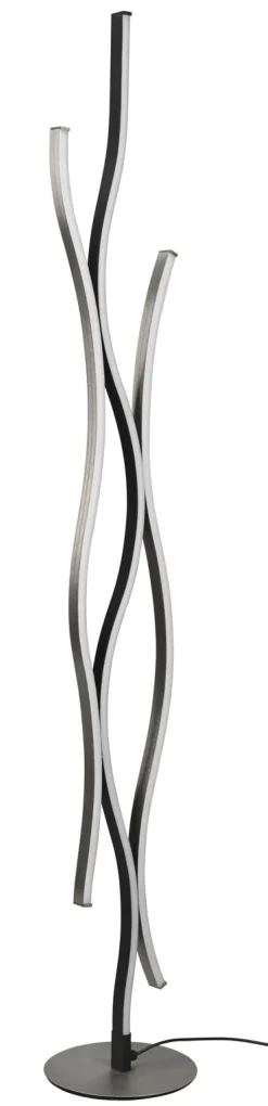 TRIO LED Stehlampe BLAZE 138 cm schwarz /nickelfarbig