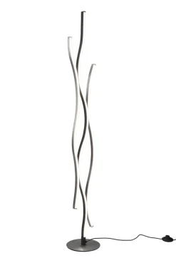 TRIO LED Stehlampe BLAZE 138 cm schwarz /nickelfarbig