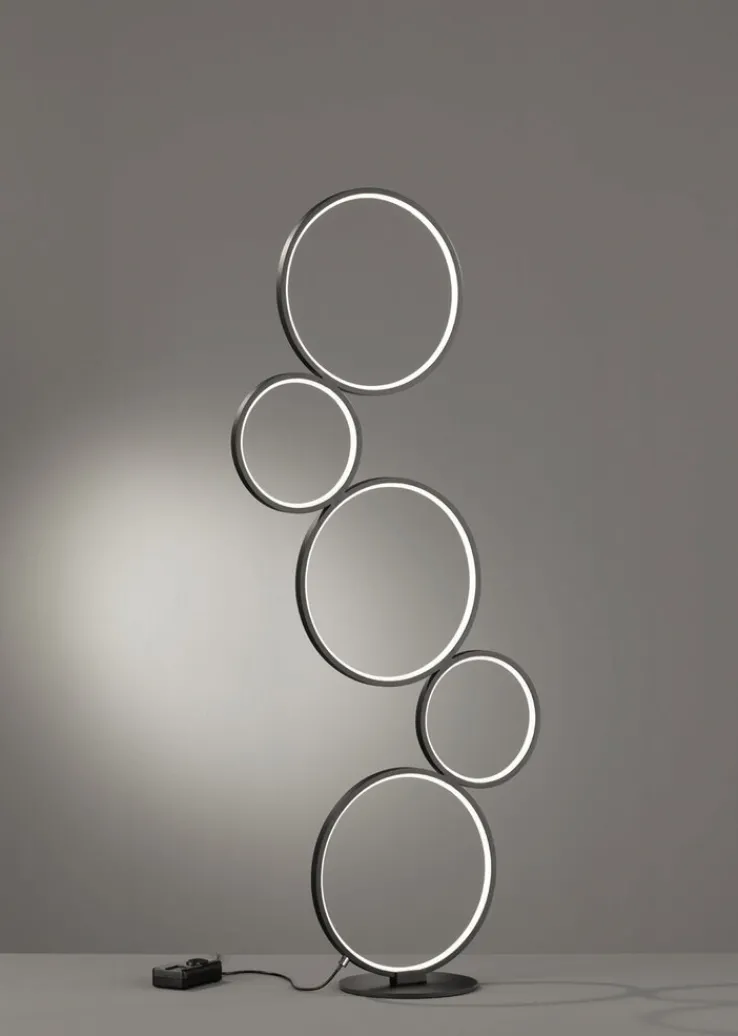 TRIO LED Stehlampe RONDO 115 cm schwarz