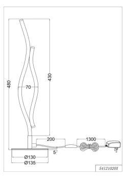 TRIO LED Tischlampe BLAZE 48 cm schwarz /nickelfarbig