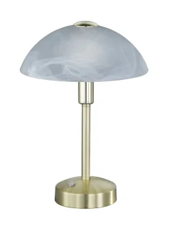 TRIO LED Tischlampe DONNA messingfarbig /alabasterweiß