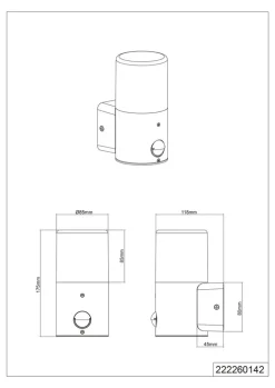 TRIO Retrofit Außenwandleuchte HOOSIC B 1-flammig anthrazit