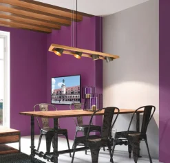 TRIO Retrofit Balkenpendel BELL Holz /nickelfarbig antik