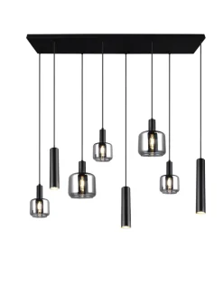 TRIO Retrofit Balkenpendel MATARO 8-flg schwarz /smoke