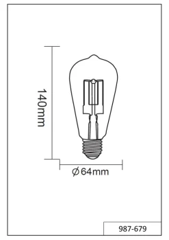 TRIO Retrofit LED-Leuchtmittel Kolben FILAMENT E27 / 6 W