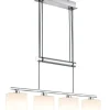 TRIO Retrofit Pendellampe GARDA 4 flg nickelfarbig /weiß