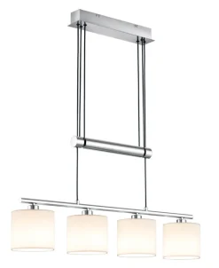 TRIO Retrofit Pendellampe GARDA 4 flg nickelfarbig /weiß