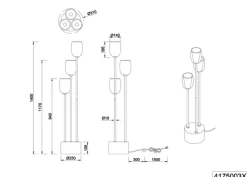 TRIO Retrofit Stehlampe TRS BARRET 140 cm schwarz /rauchfarbig