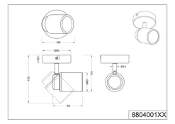 TRIO Retrofit Wandlampe ANGELO Spot schwarz