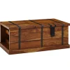 Truhentisch 100 x 40 cm Sheesham braun schwarz
