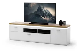 QUARTIER TV-Lowboard AARON weiß/ braun