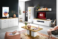 QUARTIER TV-Lowboard AARON weiß/ braun