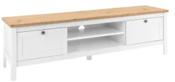 TV-Lowboard BERGEN 160 x 45 cm weiß/Artisan Oak