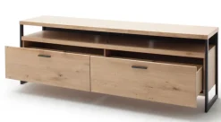 TV-Lowboard LANTANA 205 cm Balkeneiche Bianco /anthrazit