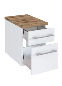 Unterschrank DAVOS 30 x 41 cm Weiß matt/ Wotan Eiche