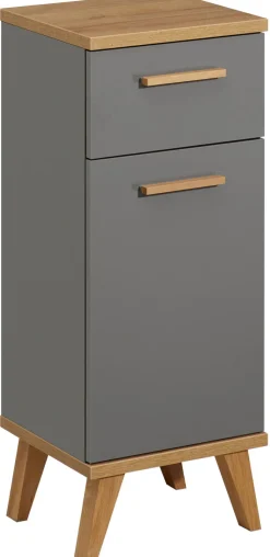 Unterschrank GLOW 35,5 x 89,5 cm Riviera Eiche/ Quarzgrau