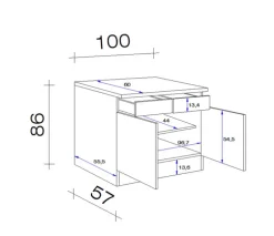 QUARTIER Unterschrank NEO US100 100 x 86 x 57 cm weiß
