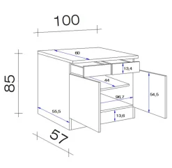 QUARTIER Unterschrank PETE weiß ca. 100 cm