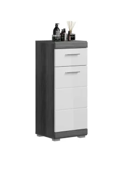 Unterschrank SCOUT 37 x 88 cm grau/ weiß Hochglanz