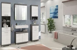 Unterschrank SCOUT 37 x 88 cm grau/ weiß Hochglanz