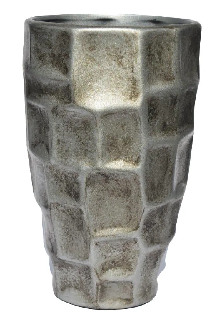 Vase 35 cm altsilberfarbig