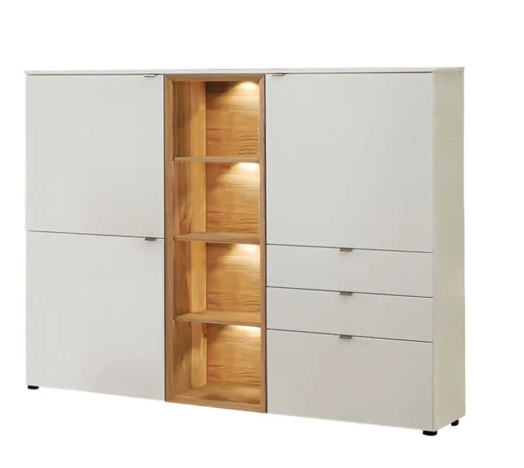 VENJAKOB Highboard ANDIAMO HOME 160 x 139 cm Eiche rustico/ Kristallweiß
