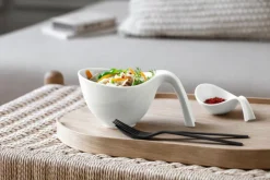 Villeroy & Boch Schale FLOW mit Besteck 3-teilig weiß