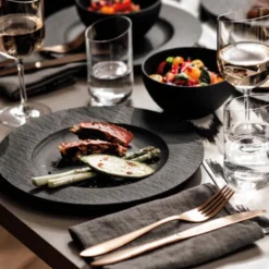 Villeroy & Boch Teller flach /Pizzateller Ø 32 cm MANUFACTURE ROCK Schwarzgrau