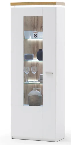 QUARTIER Vitrine AARON weiß/ braun