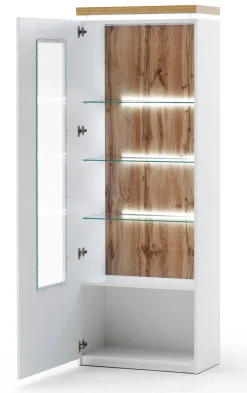 QUARTIER Vitrine AARON weiß/ braun