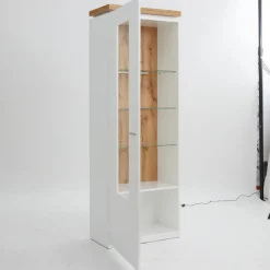 QUARTIER Vitrine AARON weiß/ braun