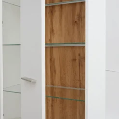 QUARTIER Vitrine AARON weiß/ braun