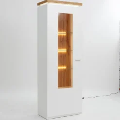 QUARTIER Vitrine AARON weiß/ braun