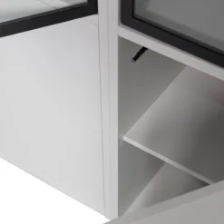 Vitrine BASIC 101 x 230 cm nebelgrau/schwarz