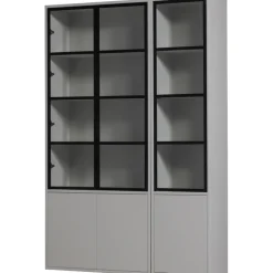 Vitrine BASIC 101 x 230 cm nebelgrau/schwarz