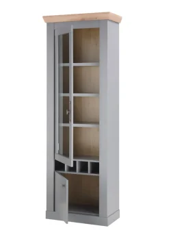 Vitrine CHAMBORD 71 x 201 cm hellgrau/braun