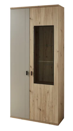 QUARTIER Vitrine FINA 95x208 cm braun/grau