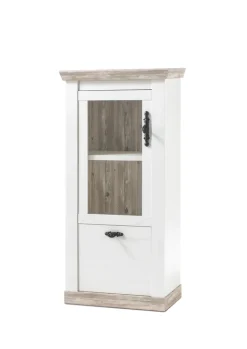 Vitrine FLORENZ 71 x 146 cm weiß/braun