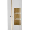 Vitrine LONG ISLAND R 200 cm weiß/ Wotan Eiche