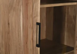 QUARTIER Vitrine LUANDA 50 x 180 cm Massivholz Akazie natur/schwarz