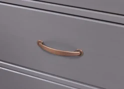 Vitrine NICLAS 90x190x38,4 cm Massivholz grau