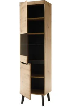 Vitrine TORGE 53 x 197 cm Eiche Artisan Dekor